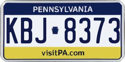 PA license plate KBJ8373