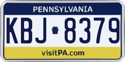 PA license plate KBJ8379
