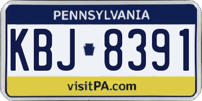 PA license plate KBJ8391