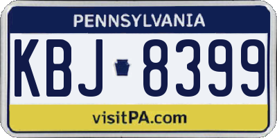 PA license plate KBJ8399