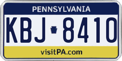 PA license plate KBJ8410