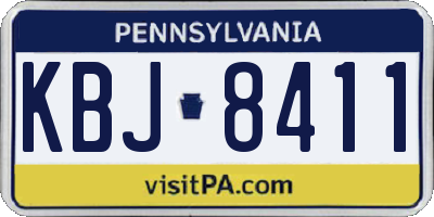 PA license plate KBJ8411