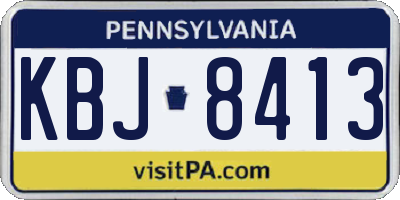 PA license plate KBJ8413