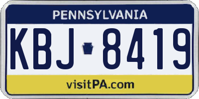 PA license plate KBJ8419