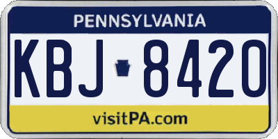 PA license plate KBJ8420