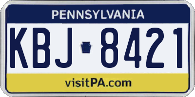 PA license plate KBJ8421