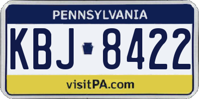 PA license plate KBJ8422