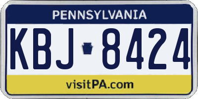 PA license plate KBJ8424