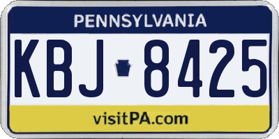 PA license plate KBJ8425
