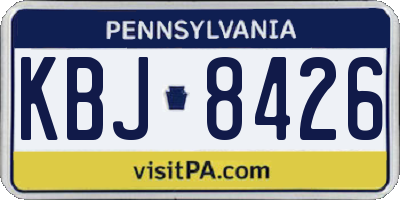 PA license plate KBJ8426