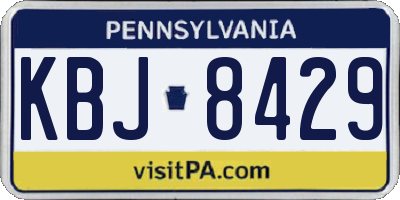PA license plate KBJ8429
