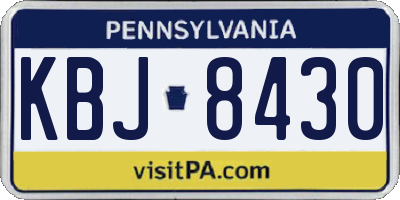 PA license plate KBJ8430