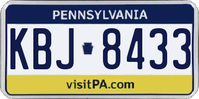 PA license plate KBJ8433