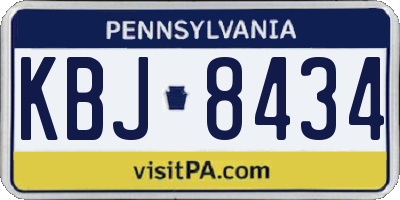 PA license plate KBJ8434
