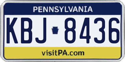 PA license plate KBJ8436