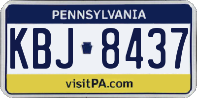 PA license plate KBJ8437