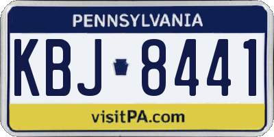 PA license plate KBJ8441