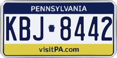 PA license plate KBJ8442