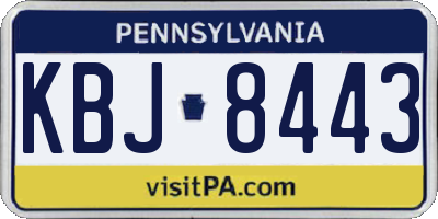 PA license plate KBJ8443