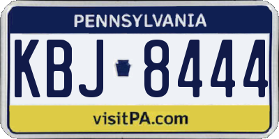 PA license plate KBJ8444