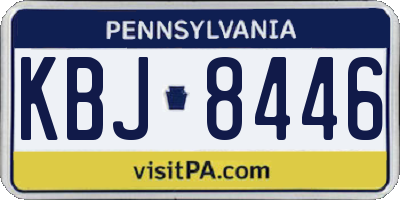 PA license plate KBJ8446