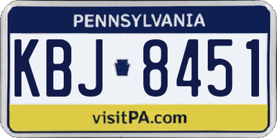 PA license plate KBJ8451