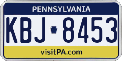 PA license plate KBJ8453