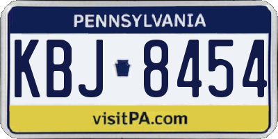 PA license plate KBJ8454