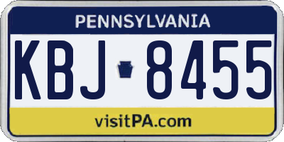 PA license plate KBJ8455