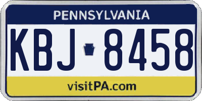 PA license plate KBJ8458