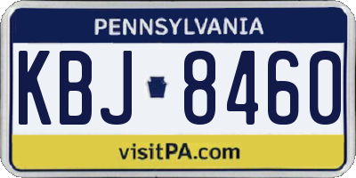 PA license plate KBJ8460