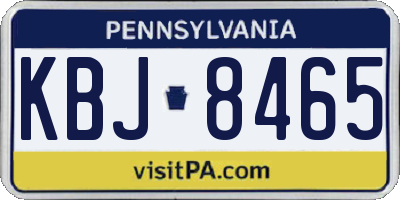 PA license plate KBJ8465