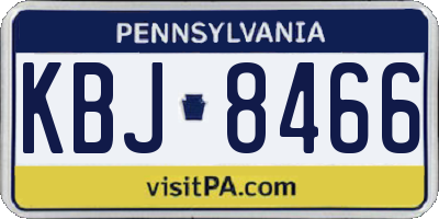 PA license plate KBJ8466