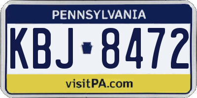 PA license plate KBJ8472