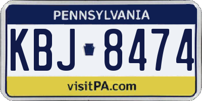 PA license plate KBJ8474
