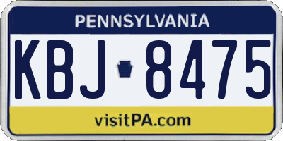 PA license plate KBJ8475