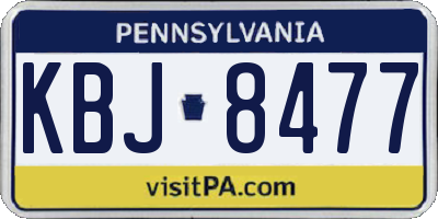 PA license plate KBJ8477