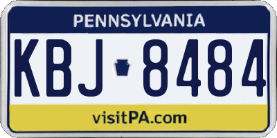 PA license plate KBJ8484