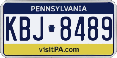PA license plate KBJ8489