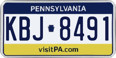 PA license plate KBJ8491