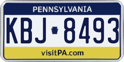 PA license plate KBJ8493