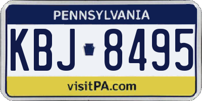 PA license plate KBJ8495