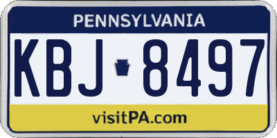PA license plate KBJ8497