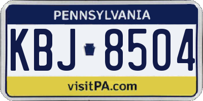 PA license plate KBJ8504