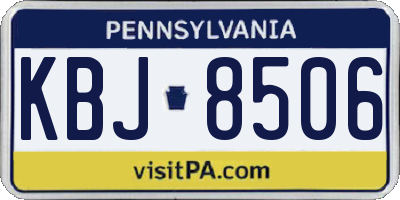 PA license plate KBJ8506