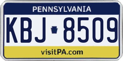 PA license plate KBJ8509