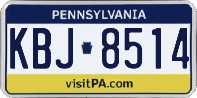 PA license plate KBJ8514