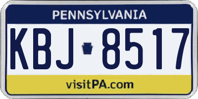 PA license plate KBJ8517