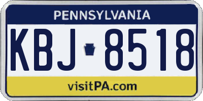 PA license plate KBJ8518