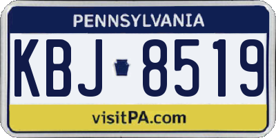 PA license plate KBJ8519